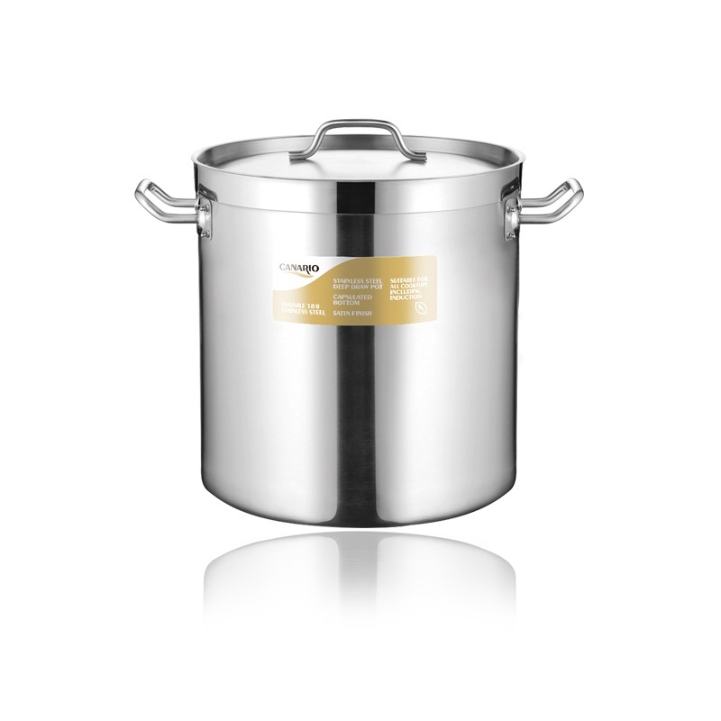 DEEP DRAWING STAINLESS STEEL STOCK POT WITH SANDWICH BOTTOM & LID(04 STYLE)