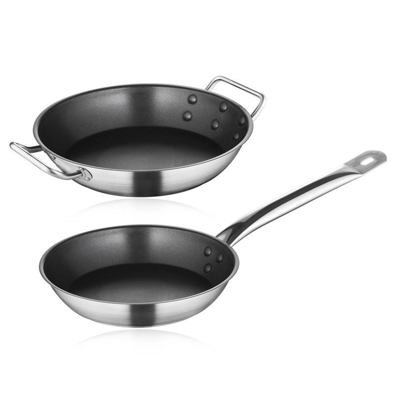 SS NON-STICK FRYING PAN WITH SANDWICH BOTTOM