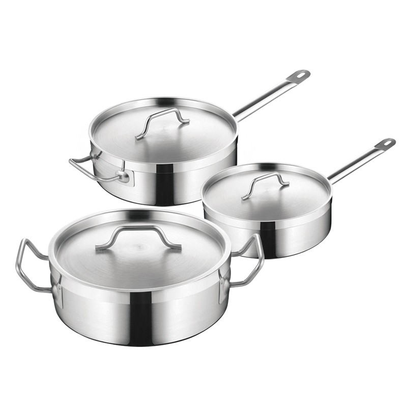 SS SAUCEPAN WITH SANDWICH BOTTOM & LID(04STYLE)