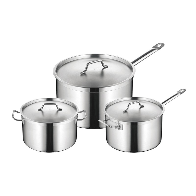 SS DEEP SAUCEPAN WITH SANDWICH BOTTOM & LID(05STYLE)