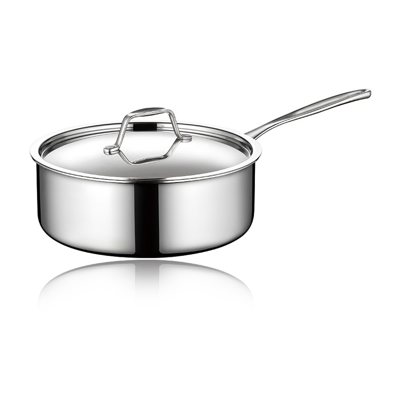 TRI-PLY SAUCEPOT WITH LID(LONG HANDLE)